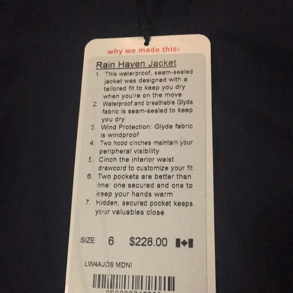 lululemon Rain Haven Jacket Midnight Navy - Picture 7 of 7